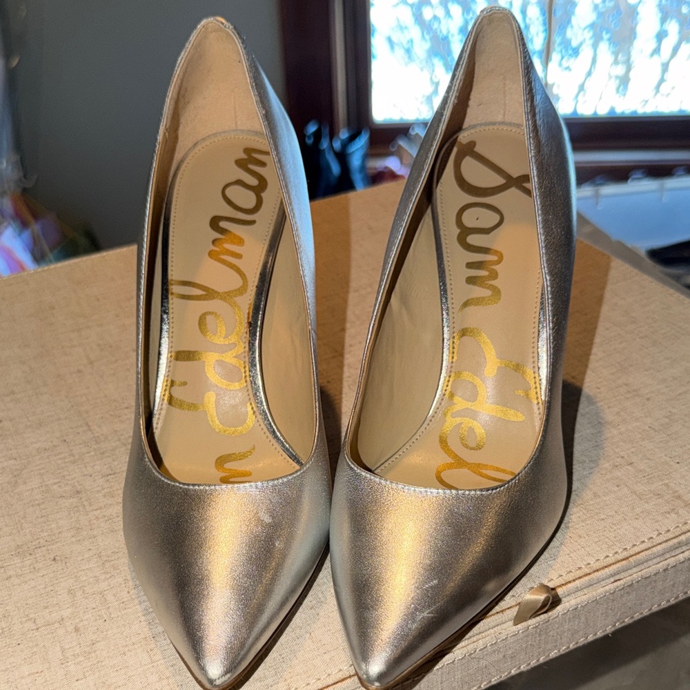 Sam Edelman Metallic Silver Heels